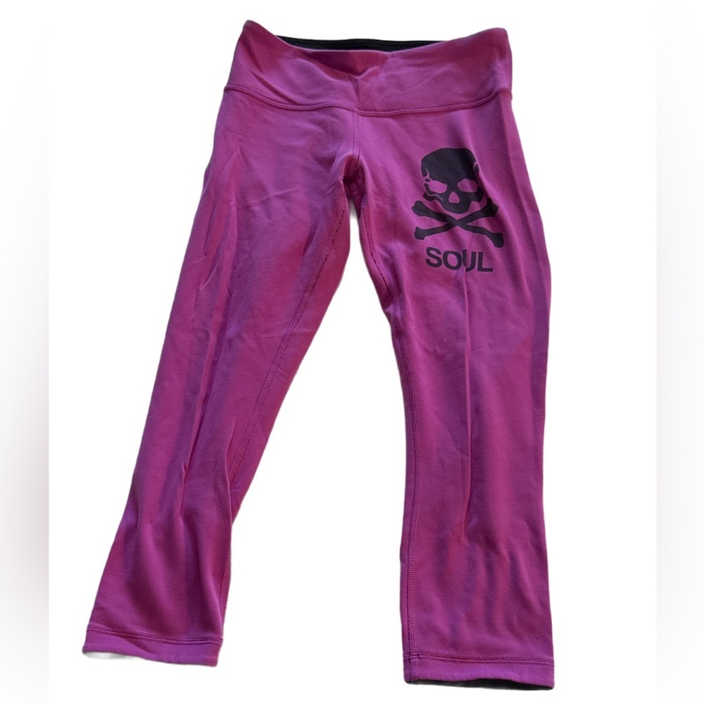 Lululemon X Soul Cycle Wunder Under Reversible Legging Purple Black 6 - Picture 4 of 5
